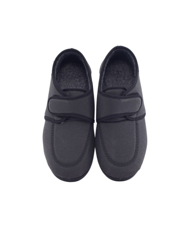 ESCOOLERS E251 Zapatillas de Casa para Hombre con Cierre de Velcro en Negro