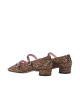 ZAPATO MARY JANE TACÓN DOBLE HEBILLA MUJER ESCOOLERS DOROTHY GLITTER BRONCE