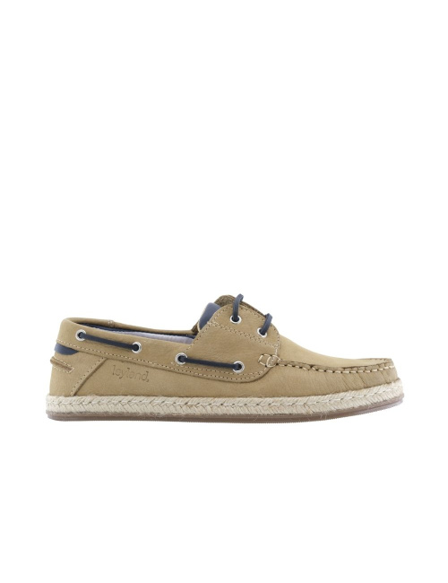 LEYLAND ZAPATO NOBUCK TAUPE SUELA POLO TRENZADO HOMBRE