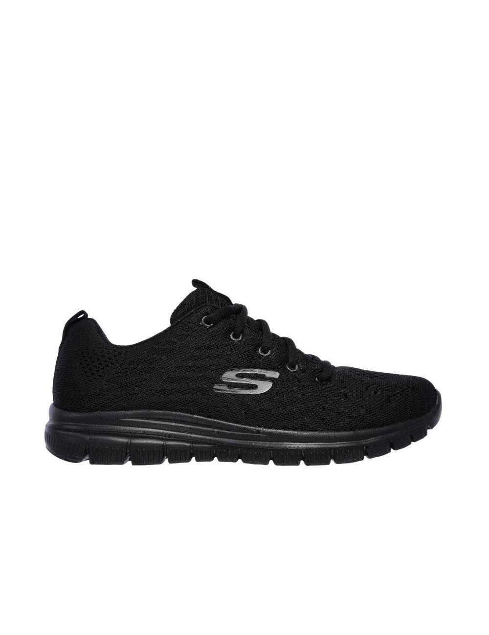 Zapatillas de trabajo de mujer SKECHERS 12985-bbk color negro