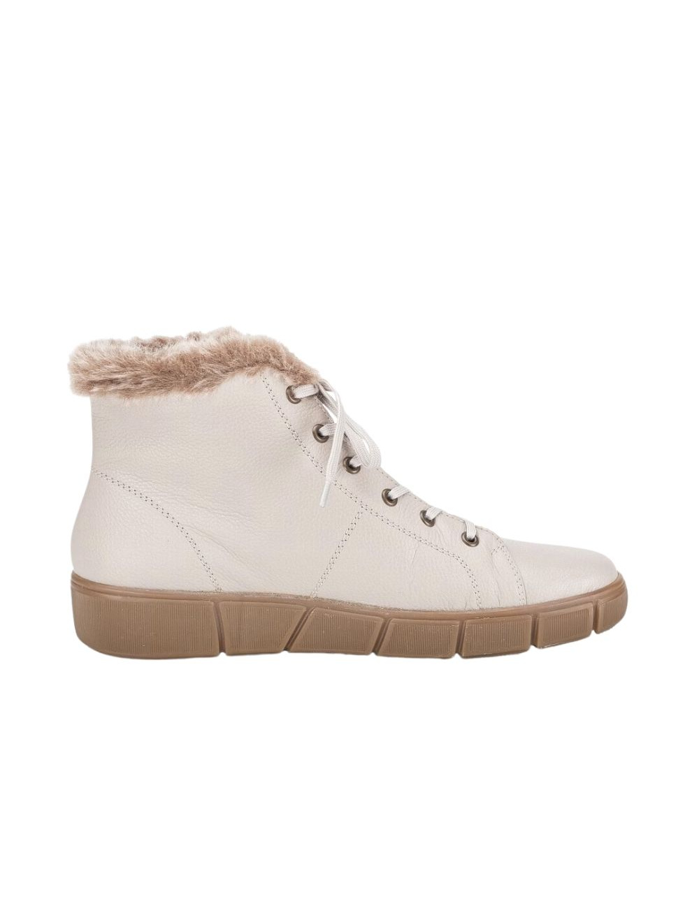 REMONTE BOTÍN PIEL CREMALLERA Y CORDONES SUELA CARAMELO D1T72 MUJER