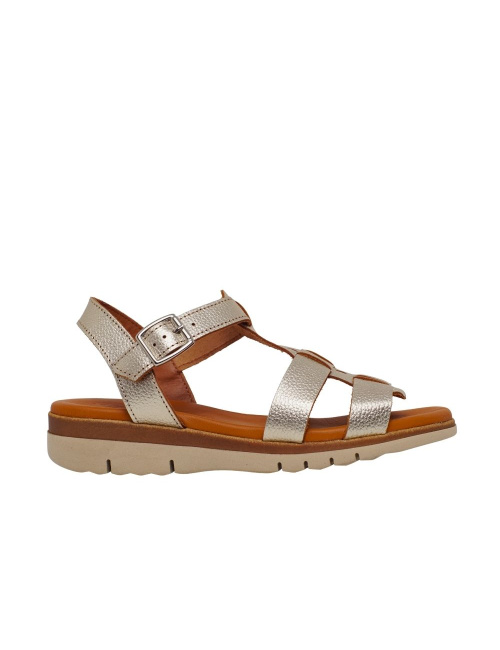 ESCOOLERS SANDALIA MAAT ROMANA CUÑITA TIRAS PIEL MUJER