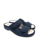 Zapatilla casa mujer doble velcro cuña de goma