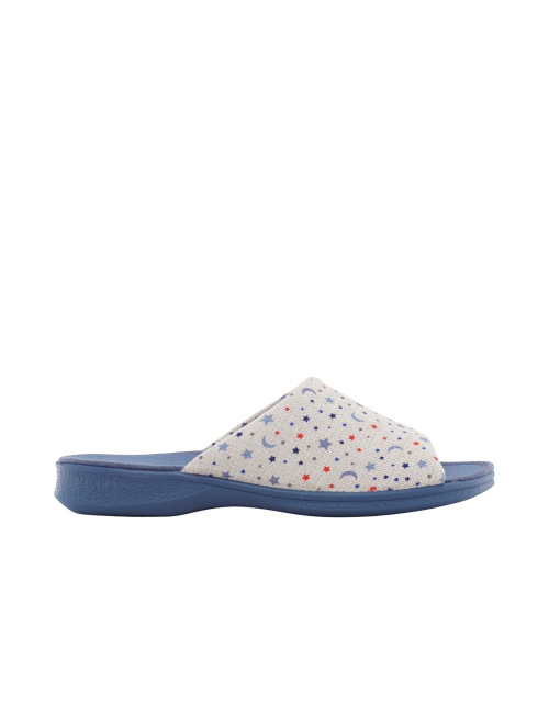GARZÓN ZAPATILLA CASA MUJER PALA TELA ESTRELLAS PISO GOMA
