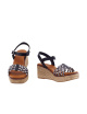 ESCOOLERS SANDALIA ISIS CUÑA TIRAS TRENZADAS PIEL MUJER