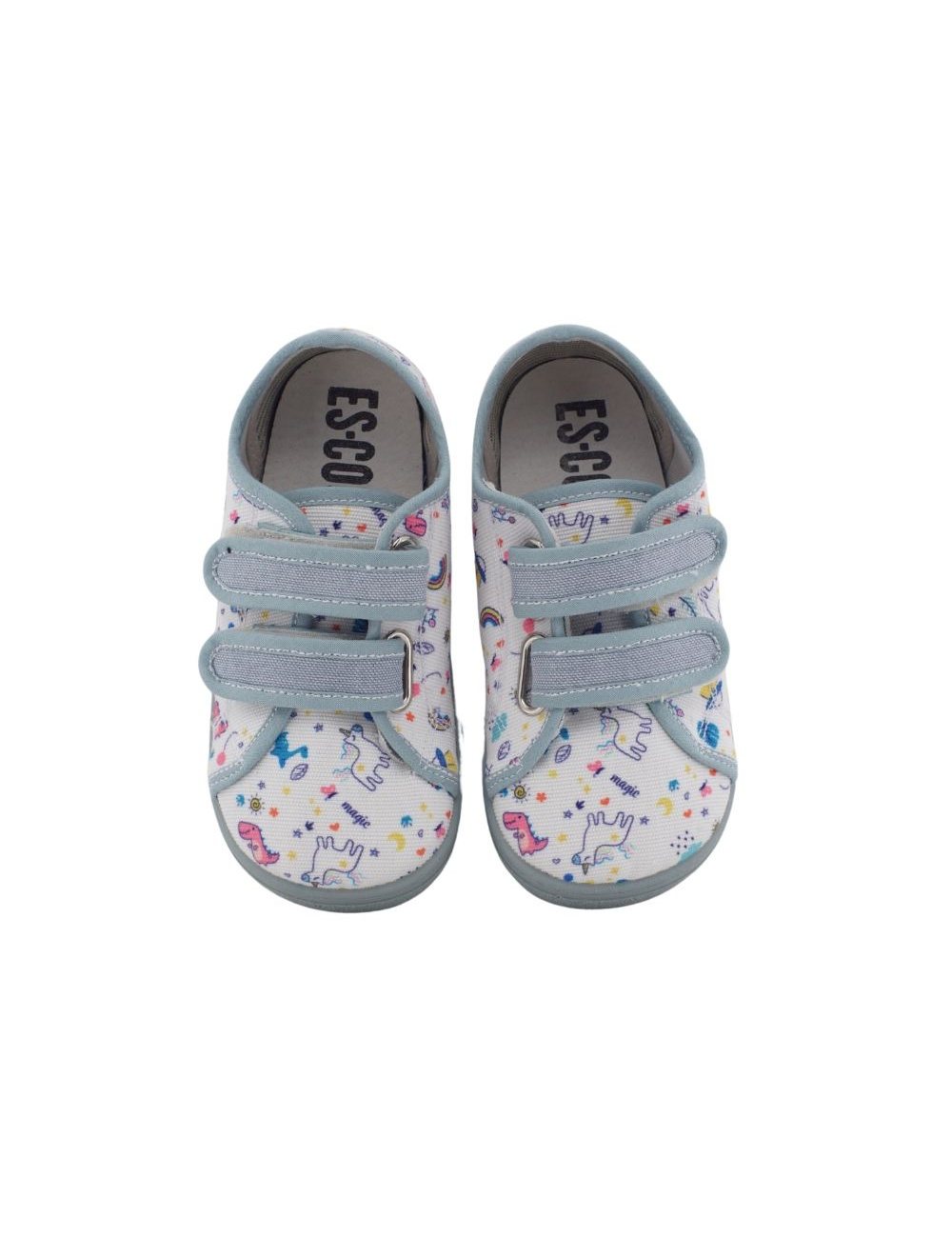DEPORTIVO ESCOOLERS BAILO RESPETUOSO 2 VELCROS LONA ESTAMPADO UNICORN