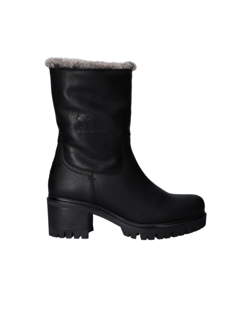 BOTAS DE MUJER NEGRAS CON TACON PANAMA JACK PIOLA B35